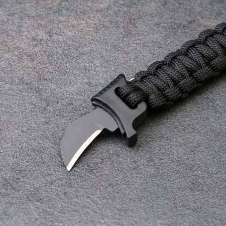 5B1 survival bracelet (paracord, knife, whistle, compass, fire), black-4