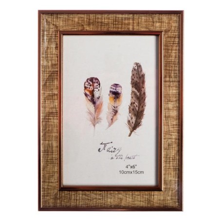 Photo frame plastic 10x15 cm "Wood drawing" with copper stroke 18.5x13.5 cm-4