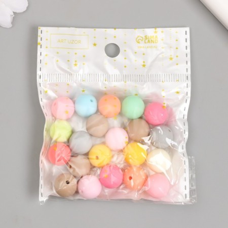 Beads for creativity plastic "Macaruns" matte d = 1.2 cm set 20 g-3