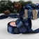 Satin tape with embossing "Snowflakes", 40 mm, 23 ± 1 m, dark blue color/silver No. 120