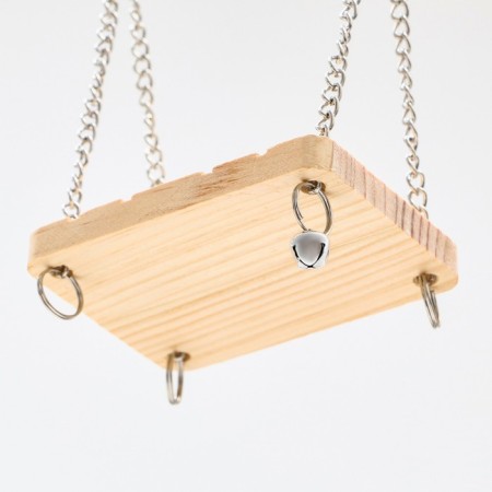 Swing for rodents "Pigzon" on chains, 10.5 x 7 x 2 cm, wood,-5