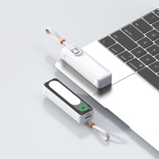 External battery DX151, 5000 mAh, USB, Type-C, Type-C cable, lantern, white