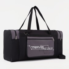 Road bag on lightning, 3 outer pockets, long belt, black/gray color