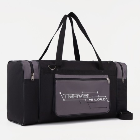 Road bag on lightning, 3 outer pockets, long belt, black/gray color