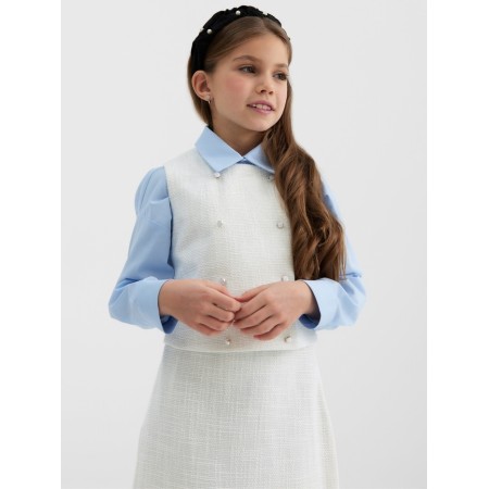 Жилетка для девочки, MINAKU :Party Dress, цвет белый, рост 152 см-14