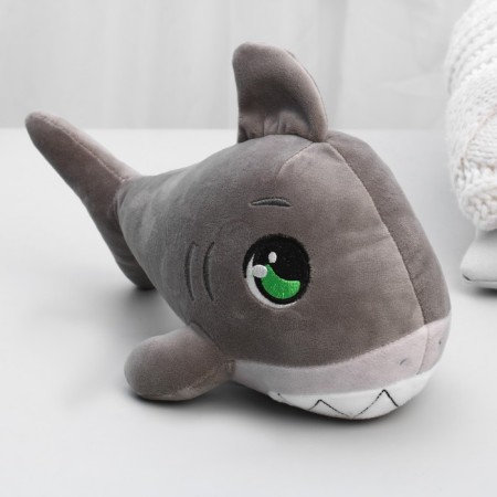 Soft toy "shark", gray color-2