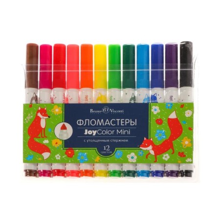 Fleeters with a thickened rod 12 JoyColor mini colors, in a plastic pocket, mix