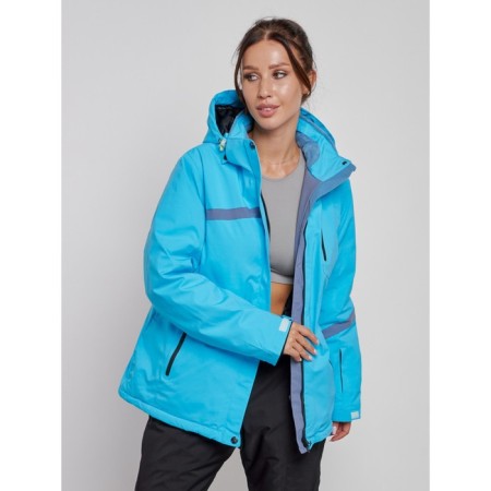 Ski jacket female winter, size 52, blue color-9