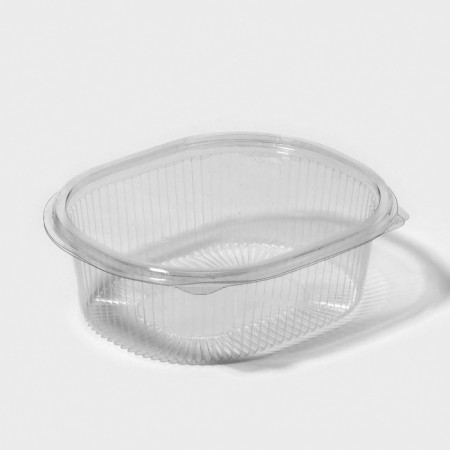 A plastic disposable container with an insoluble lid pr-CRKS-500, 500 ml, 15.9 × 13 × 5.5 cm, 10 pcs/units.