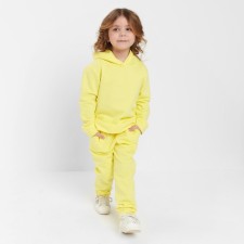 Costume for a girl (sweatshirt, trousers) with a company, yellow color, height 122 cm