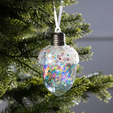Fir -tree ball "Acorch", batteries, 4 LED, glow warm white-1
