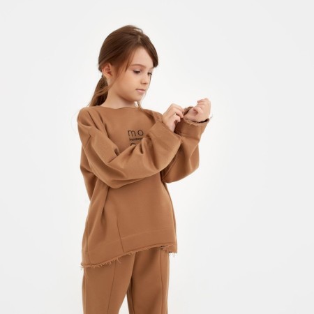 Kidsa (sweatshirt, trousers) minku brown color, height 152-4