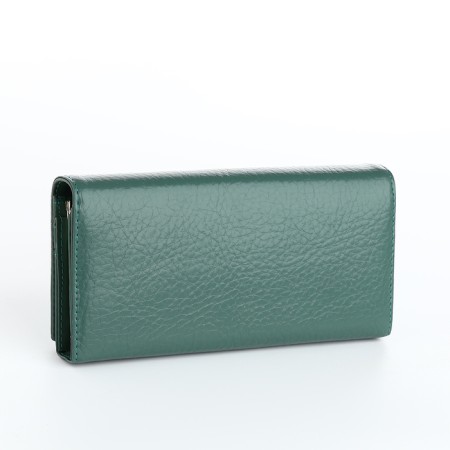 Women's wallet on magnets, green color-1