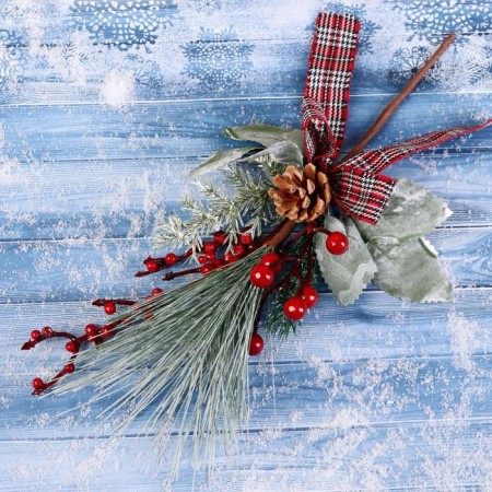 Decor "Winter charm" berry berries needles bow, 28 cm