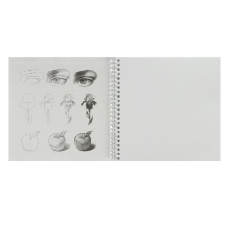 Notebook-braid paper 210 x 210 mm, 60 sheets on the crest "Tropical Leaves", solid cover, block 120 g/m², with step-by-step sketches-1