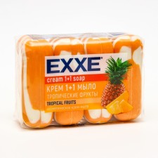 Туалетное мыло косметическое EXXE 1+1 "Тропические фрукты" 4 шт*75 г