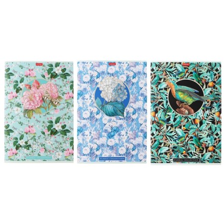 A4 notebook, 96 sheets in a cage, Floral Collection, cover Cover Cardboard, matte lamination, 3D foil, OFSET 65G/m2, MIX
