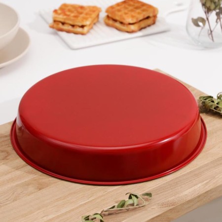 Baking uniform “Fleuri. Krug”, 27.5 × 4 cm, ceramic coating, red color-2