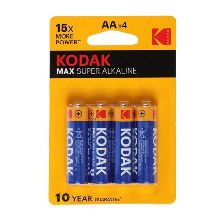 Battery alkalin Kodak Max, AA, LR6-4BL, 1.5V, blister, 4 pcs.