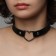 Choker "Temptation" heart, black color in silver, 40 cm