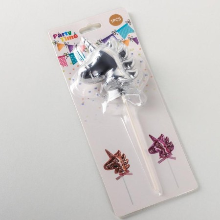 Topper for the cake "Unicorn", 21 × 7 cm, silver color-3