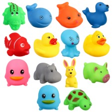 A set of rubber toys for the bathtub 