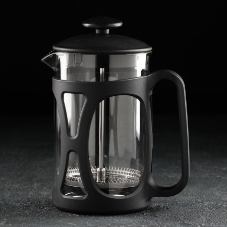 Teapot of a tender jacket - press "Venom", 800 ml, glass, black color