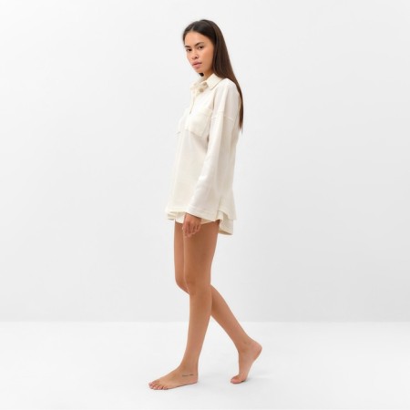 Комплект женский (рубашка, шорты) KAFTAN Basic line, р. 48, молочный-2