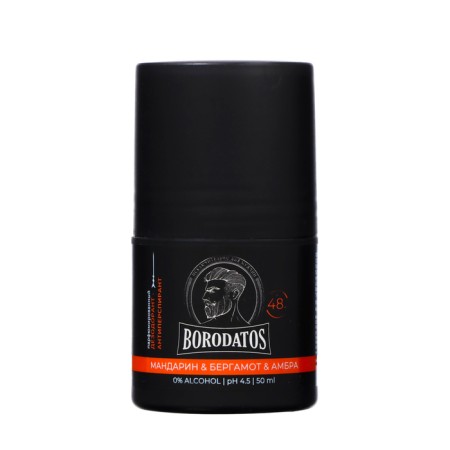Deodorant antiperspirant perfumed Borodatos mandarin, bergamot, amber
