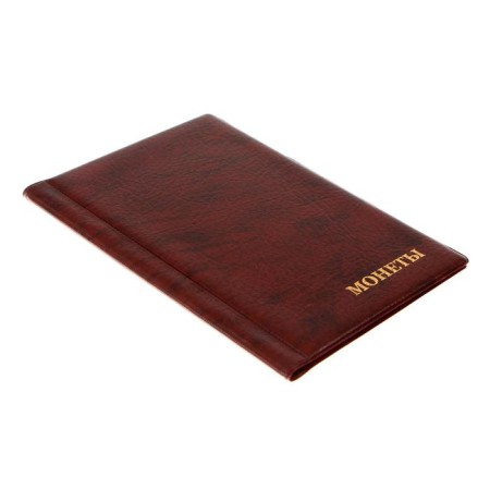 Album for coins 125 x 185 mm Calligrata "Combi" for 138 coins, 8 sheets, covering artificial leather, brown-1