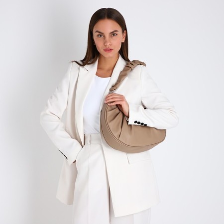 Women's bag El Masta with a zipper, beige color-6