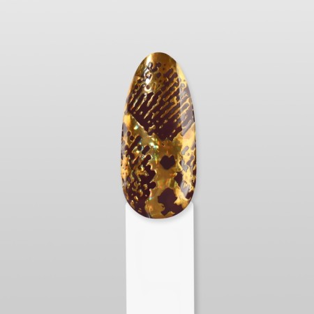 Nail stickers "snake", foil, golden color-5