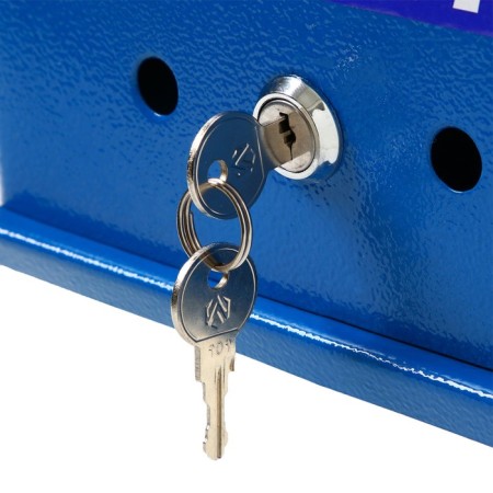 Mail box with a lock, vertical, "mail", blue-10
