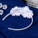 Hair rim "Nicole" lace flowers, 1 cm, white