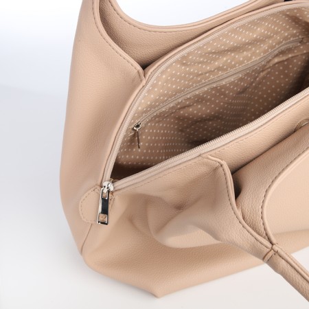 Women's bag with lightning, beige color-4