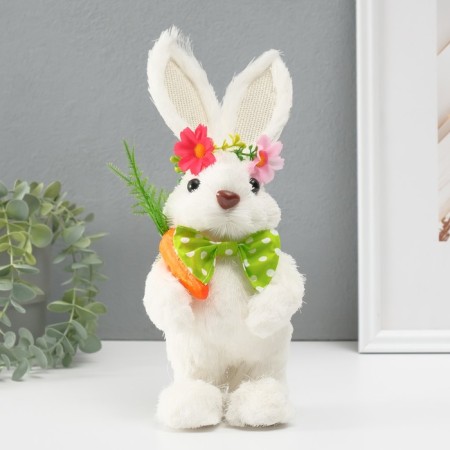 Souvenir "White Bunny with carrots" 12x11x22.5 cm