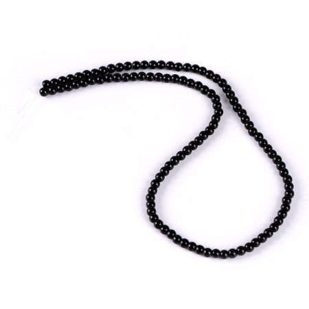 Beads made of natural stone "Black agate" set of 90 pcs., Size 1 pc. - 4 mm-1