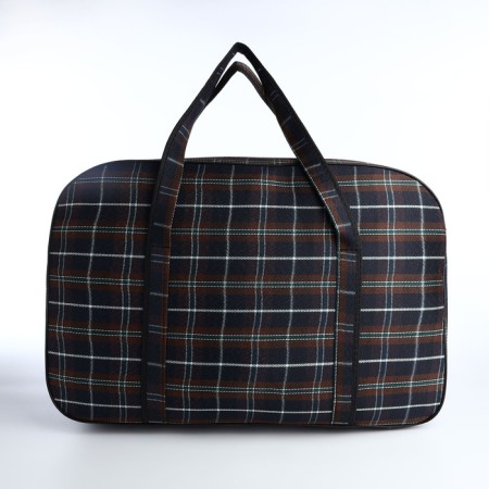 Road bag with lightning, external pocket, long belt, brown color/black-1