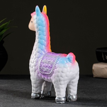 The piggy bank "Lama with a saddle saddle" Rainbow, 14x7x21cm-2