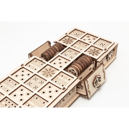 Board game, wooden designer 3D Ewa Gameset Ur and Senet-5