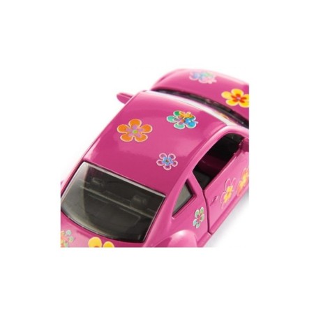 The Volkswagen Beetle car collectible model, pink, scale 1:64-1
