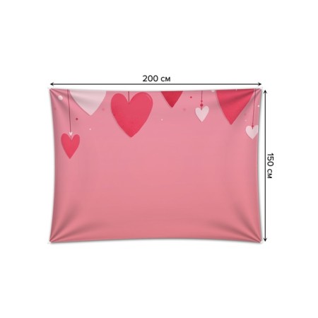 Decorative panel with photo printing "Decoration of hearts", horizontal, size 150x200 cm-1