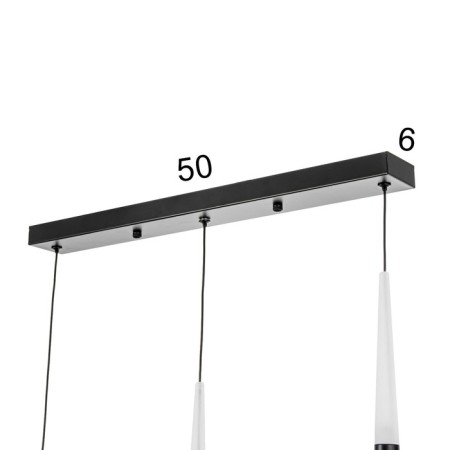 Bayerlux suspension Bayerlux “Amadeus” 3xLED 18W 4000K Black 50x4x30-180cm-6
