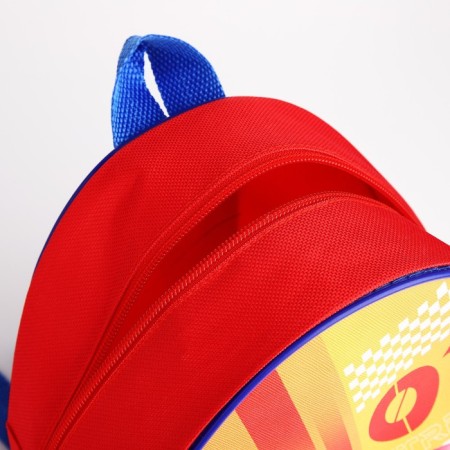 Baby backpack for the boy "Cool car", 23x20.5 cm cm, lightning department, red color-5