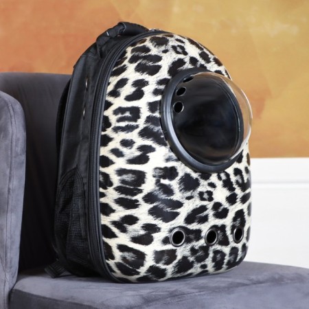 Backpack for carrying animals "Leopard", with a viewing window, 32 x 22 x 43 cm-12