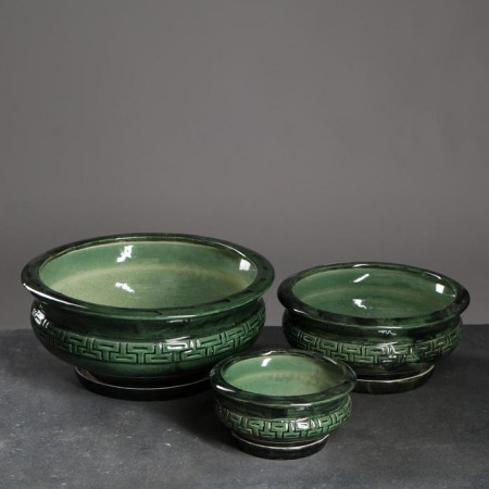 Set of pots 3pcs "Pad" 9 l/4.5 l/1.5 l green