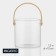 Ice bucket Magistro "Caillin", d = 13 cm, glass, bamboo handle, insistent
