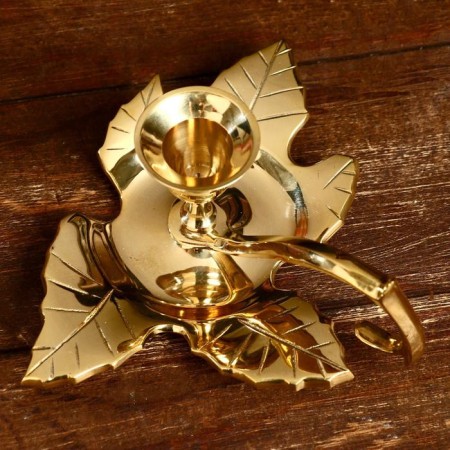 Leonardo candlestick brass 16x16x7 cm-2