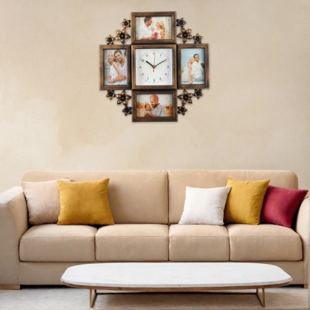 Wall watches with photo frames "Flowers", silent, 42 x 42 cm, aa-4