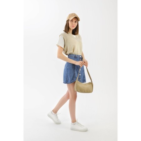 Baget bag, lightning department, beige color-3